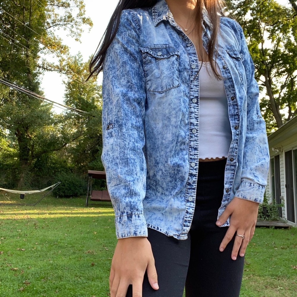 SOLD Denim pattern button down